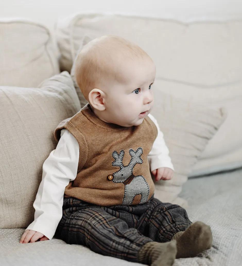 Veste|Juletøj|Hust and Claire Vest - Strik - HCPerry Deer - Coffee Melange