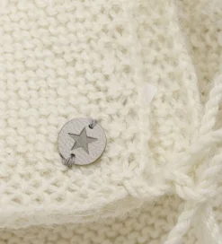 Babyhjelme|Huttelihut Babyhjelm m. Kvast - Alpakauld - Strik - Off-white