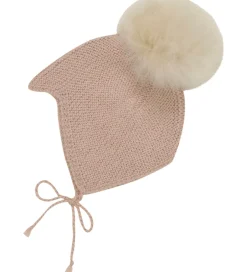 Babyhjelme|Huttelihut Babyhjelm m. Kvast - Alpakauld - Strik - Mahogany Ros