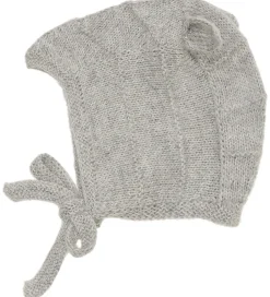 Babyhjelme|Huttelihut Babyhjelm m. Ører - Alpakauld - Strik - Gråmeleret