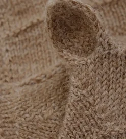 Babyhjelme|Huttelihut Babyhjelm m. Ører - Alpakauld - Strik - Camel Melange