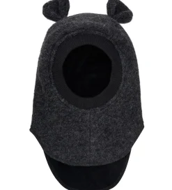 Uld|Elefanthuer|Huttelihut Elefanthue - Uld - 2-lags - Dark Grey Melange m. Ører