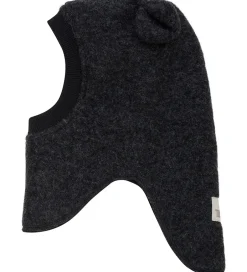 Uld|Elefanthuer|Huttelihut Elefanthue - Uld - 2-lags - Dark Grey Melange m. Ører