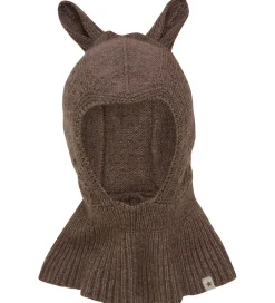 Elefanthuer|Huttelihut Elefanthue - Uld - 1-lags - Brown Melange m. Ører