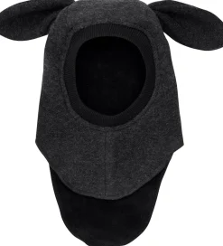 Uld|Elefanthuer|Huttelihut Elefanthue - Uld - 2-lags - Mørkegråmeleret m. Ører