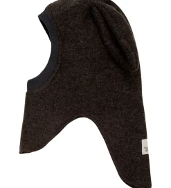 Elefanthuer|Huttelihut Elefanthue - Uld - 2-lags - Mørkebrunmeleret m. Ører