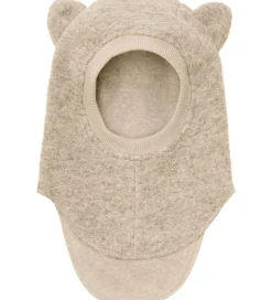 Elefanthuer|Huttelihut Elefanthue - Uld - 2-lags - Sand Melange m. Ører