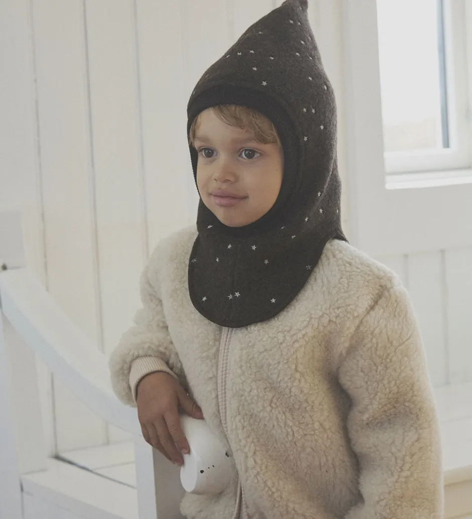 Elefanthuer|Huttelihut Elefanthue - Uld - 2-lags - Dark Brown Melange