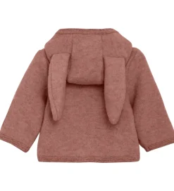 Cardigans|Huttelihut Fleecejakke - Uldfleece - Burlwood m. Ører