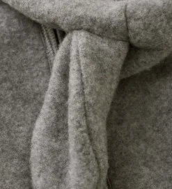 Fleece|Cardigans|Huttelihut Fleecejakke - Uldfleece - Medium Grey Melange m. Ører