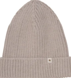 Huer Og Hatte|Huttelihut Hue - Uld - Strik - Dino - Camel Melange m. Takker