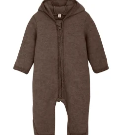 Køredragter|Huttelihut Køredragt - Uldfleece - Brown Melange m. Ører