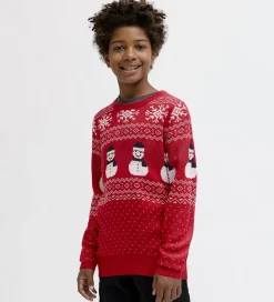 Juletøj|Bluser|Jack & Jones Bluse - Strik - JjXmas Andrew - True Red