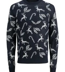 Juletøj|Bluser|Jack & Jones Bluse - Strik - JjXmas Andrew - Sky Captain