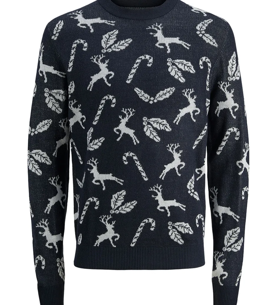 Juletøj|Bluser|Jack & Jones Bluse - Strik - JjXmas Andrew - Sky Captain