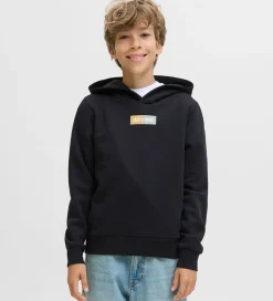 Hættetrøjer|Jack & Jones Hættetrøje - JjPan - Sort m. Logo