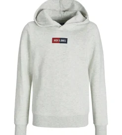 Hættetrøjer|Jack & Jones Hættetrøje - JjPan - White Melange m. Logo