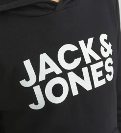 Hættetrøjer|Jack & Jones Hættetrøje - Noos - JjeCorp - Black/JR/Large Print