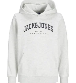 Hættetrøjer|Jack & Jones Hættetrøje- JjeCaleb - Noos - White Melange/LOOSE