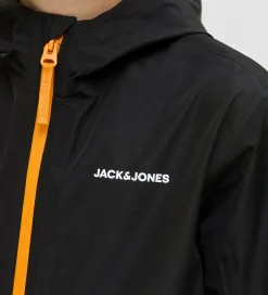 Regntøj|Jack & Jones Regnjakke - PE - JjefLynn - Sort/Dark Cheddar Zipp