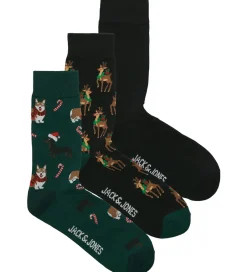 Juletøj|Strømper|Jack & Jones Strømper - JacXmas - 3-pak - Scarab/Black