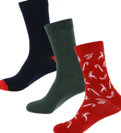 Strømper|Jack & Jones Strømper - 3-pak - Jaccane - True Red/Duffel Ba