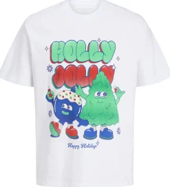 T-Shirts|Juletøj|Jack & Jones T-shirt - JorHoliday Cartoon - Bright White/Holly