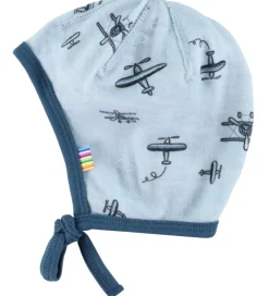 Babyhjelme|Joha Babyhjelm - 1-lags - Uld/Bambus - Lyseblå m. Print