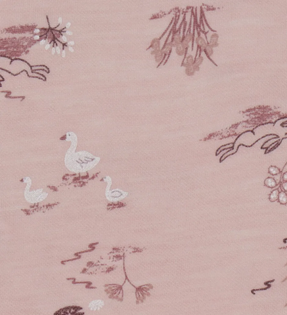 Elefanthuer|Joha Babyhjelm - 1-lags - Uld/Bambus - Lyserød m. Print