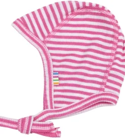 Babyhjelme|Joha Babyhjelm - Rib - Uld/Silke - Off White/Pink