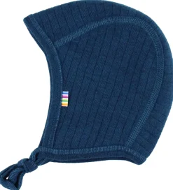 Babyhjelme|Uld|Joha Babyhjelm - Uld - Rib - 2-lags - Mørk Turkis
