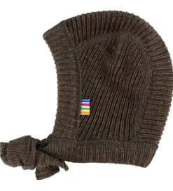 Babyhjelme|Unisex-Tøj|Joha Babyhjelm - Uld - Strik - Brun Meleret