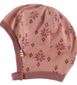 Babyhjelme|Joha Babyhjelm - Uld/Bomuld - Rose m. Snefnug