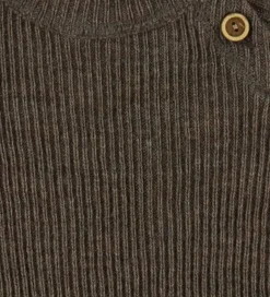 Bluser|Unisex-Tøj|Joha Bluse - Strik - Uld - Brun Meleret