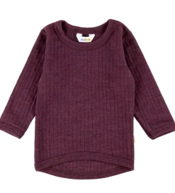 Bluser|Uld|Joha Bluse - Uld - Rib - Blomme