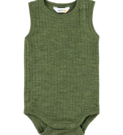 Bodyer|Uld|Joha Body u/æ - Uld - Rib - Mørk Oliven