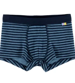 Undertøj|Joha Boxershorts - Uld - Blå m. Striber