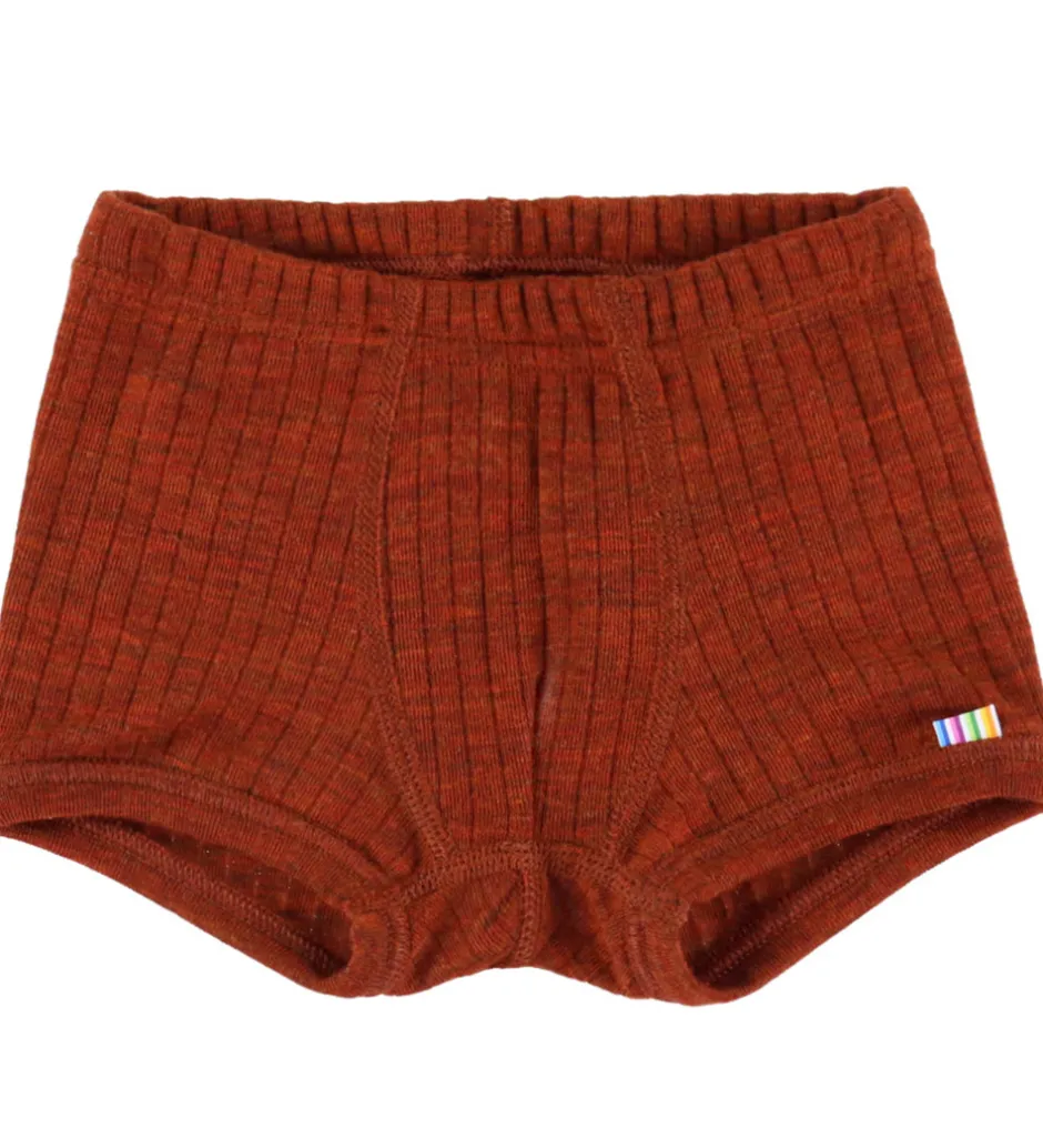 Undertøj|Uld|Joha Boxershorts - Uld - Rib - Rust