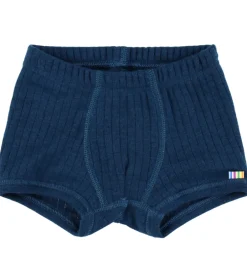 Undertøj|Uld|Joha Boxershorts - Uld - Rib - Mørk Turkis