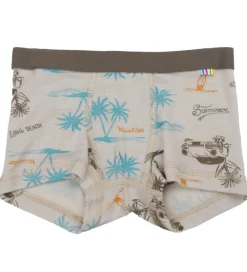 Undertøj|Joha Boxershorts - Uld/Silke - Beige m. Print