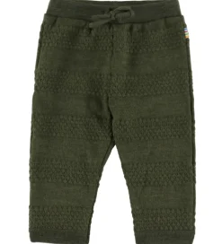 Bukser Og Jeans|Uld|Joha Bukser - Strik - Uld - Mos Grøn