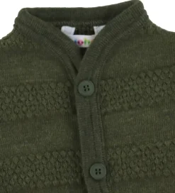 Cardigans|Unisex-Tøj|Joha Cardigan - Strik - Uld - Mos Grøn