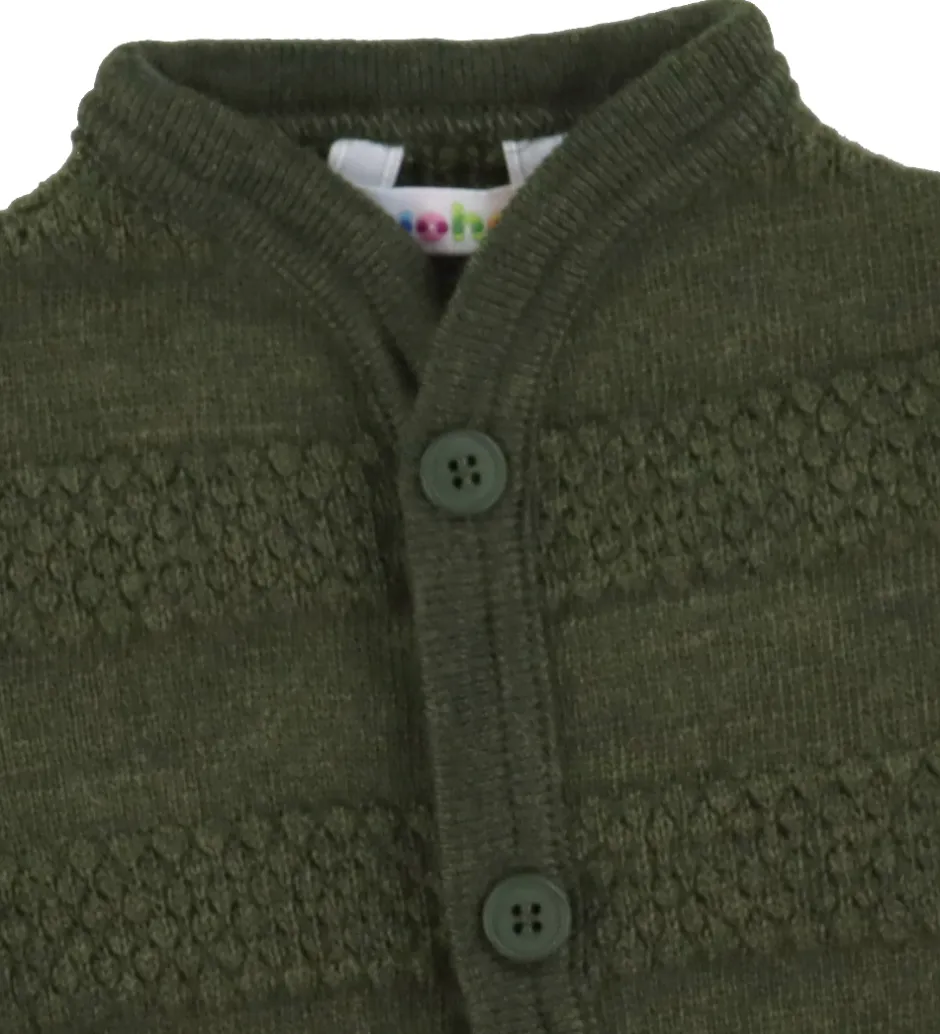 Cardigans|Unisex-Tøj|Joha Cardigan - Strik - Uld - Mos Grøn