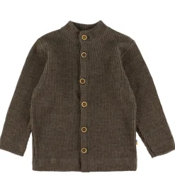 Cardigans|Unisex-Tøj|Joha Cardigan - Strik - Uld - Brun Meleret