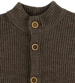 Cardigans|Unisex-Tøj|Joha Cardigan - Strik - Uld - Brun Meleret