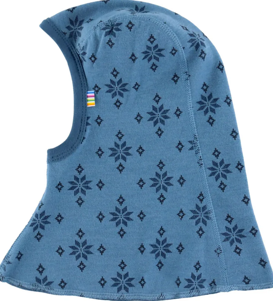 Elefanthuer|Joha Elefanthue - 2-lags - Uld/Bomuld - Blå m. Snefnug