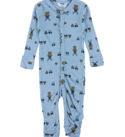 Heldragter|Joha Heldragt - Viskose/Bambus - Blå m. Vindmølle