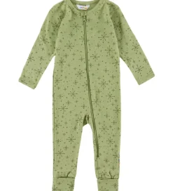 Heldragter|Joha Heldragt m. Fødder - Uld - Lys Olive m. Stjerner