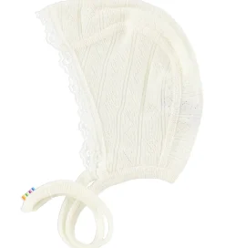 Babyhjelme|Joha Hjelm - Uld/Silke - Creme m. Hulmønster
