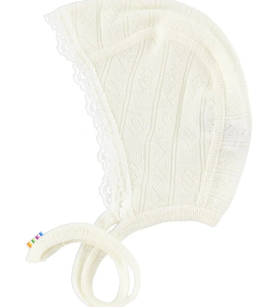 Babyhjelme|Joha Hjelm - Uld/Silke - Creme m. Hulmønster